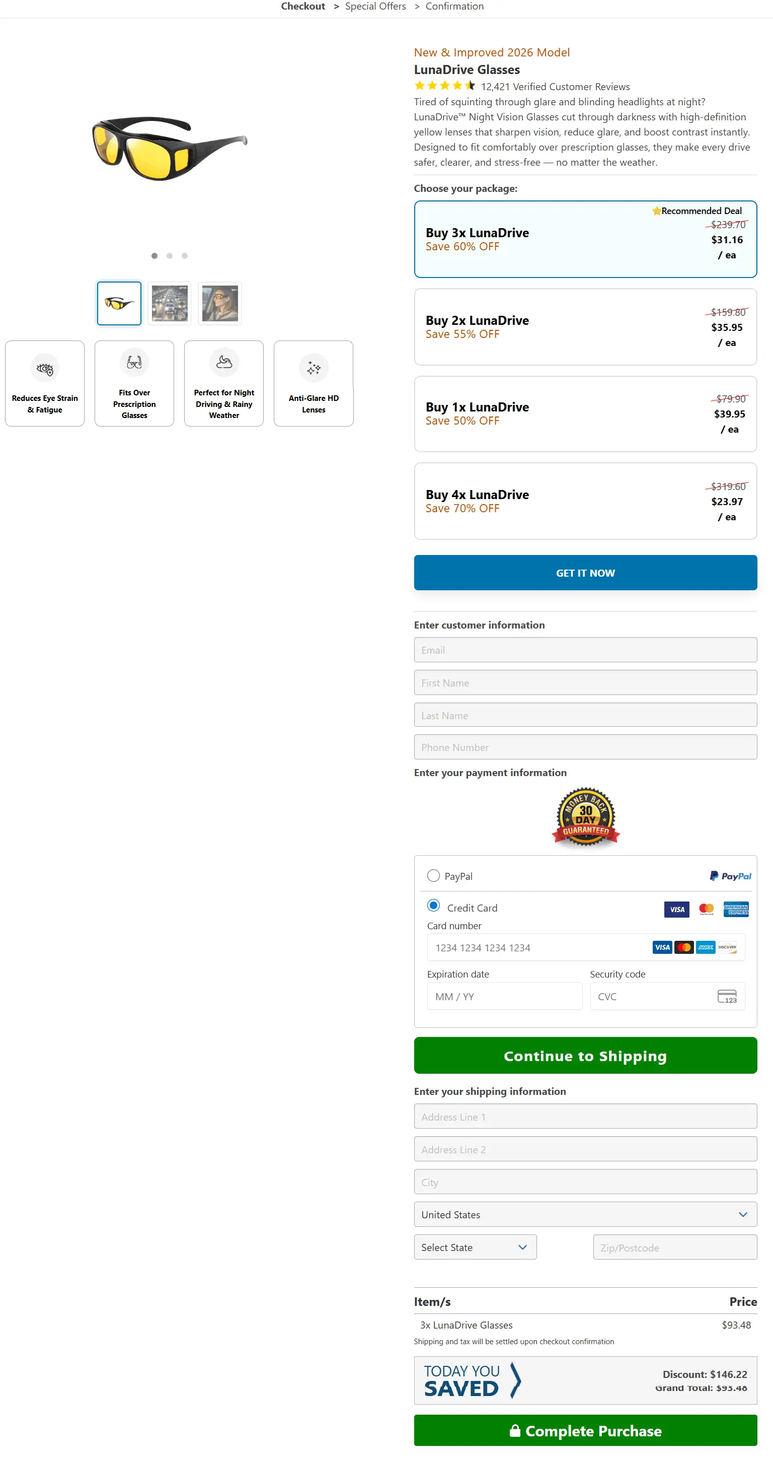 LunaDrive secure checkout page